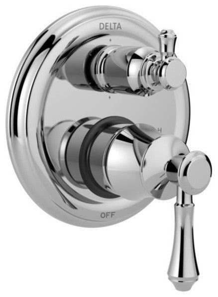 Delta Cassidy 2-Handle Monitor Valve Trim, 6-Setting Integrated Diverter, Chrome