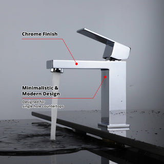 Monte Stainless Steel Single Hole Bathroom Faucet, Chrome