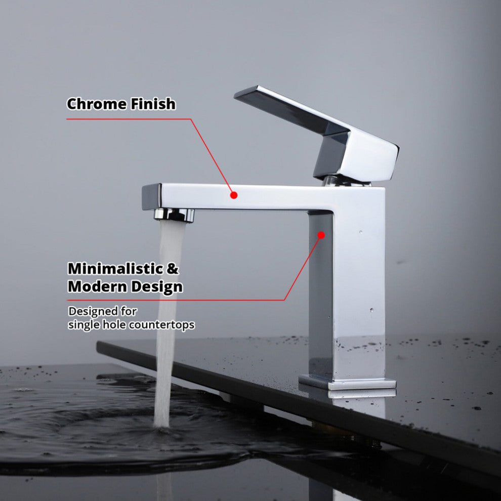 Monte Stainless Steel Single Hole Bathroom Faucet, Chrome