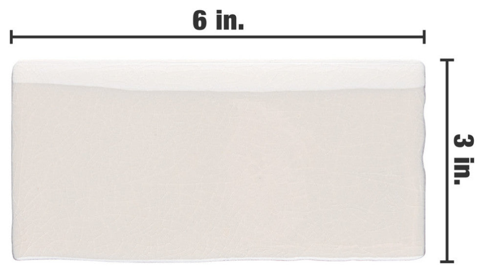 Antic Craquelle Bullnose White Ceramic Wall Trim