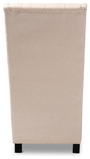 Dorais Transitional Beige Fabric Upholstered Accent Chair