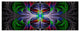 Beautiful Fractal Stained Glass, Abstract Wall Art Canvas, 70"x28", 6 Panels