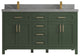 Cambridge 60 Double Bathroom Vanity in Pewter Green 2" Piatra Gray