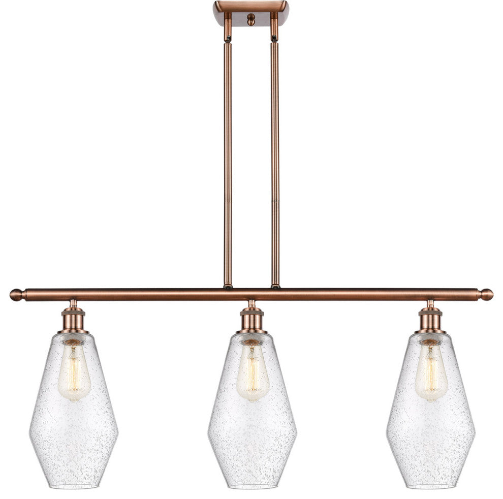 Innovations 516-3I-AC-G654-7 3-Light Island Light, Antique Copper