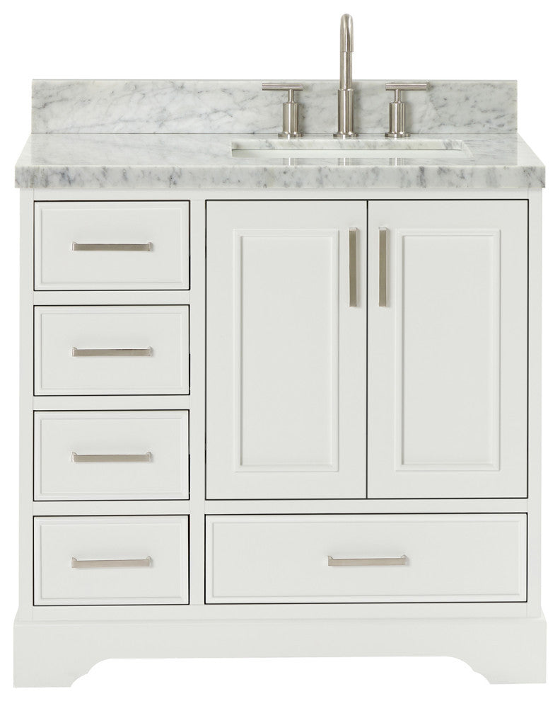Ariel Stafford 37" Single Right Offset Rectangle Sink Bathroom Vanity