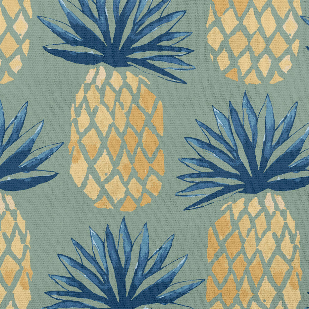 16x16" Pineapple Stripes Nautical Decorative Indoor Pillow, Sage