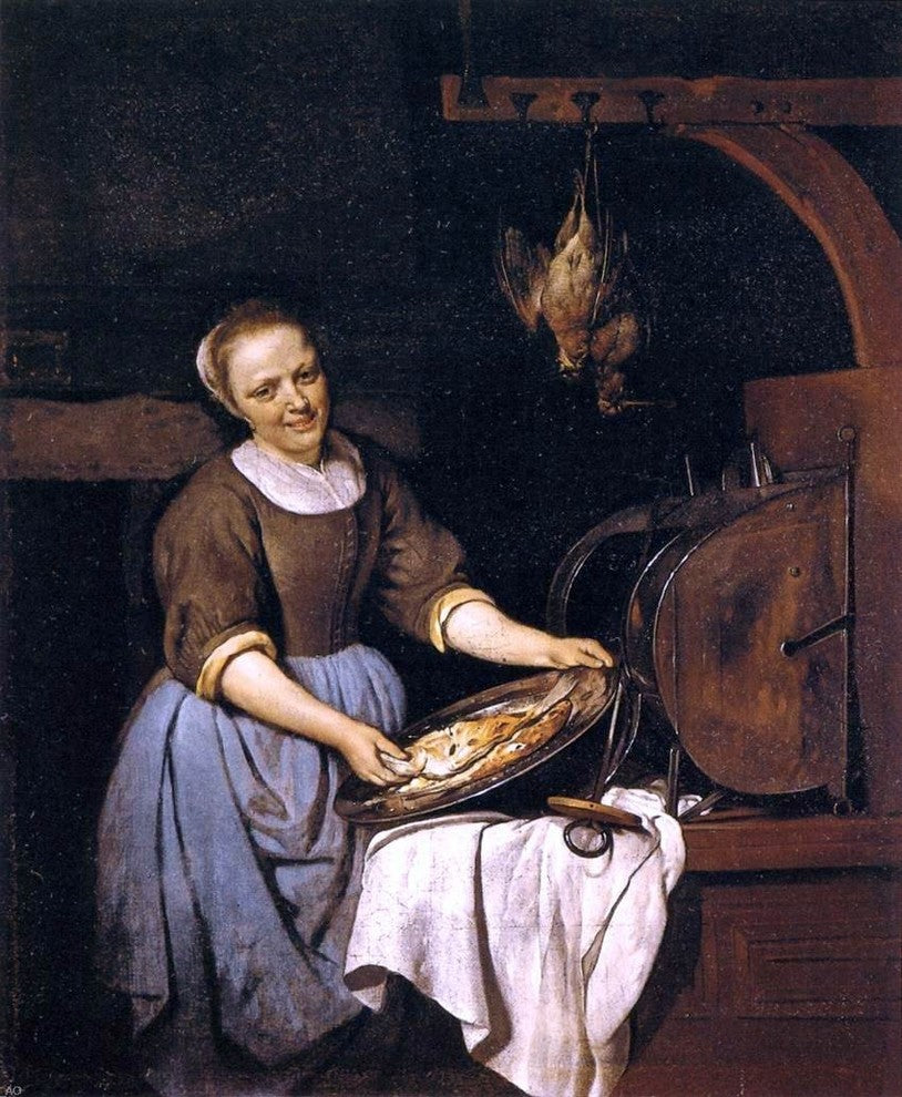 Gabriel Metsu The Cook, 20"x25" Gallery Wrapped Canvas Print