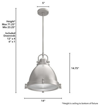 Hunter Bridgemoor Brushed Nickel 2-Light Pendant Ceiling Light Fixture