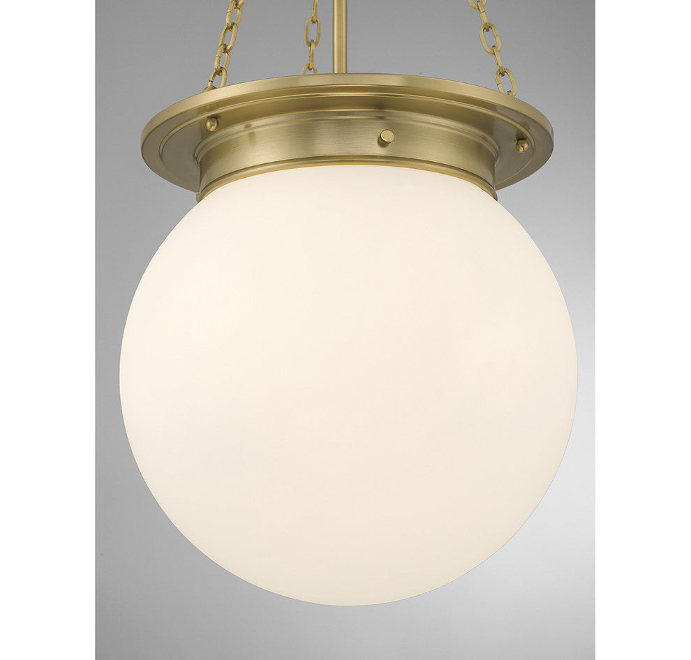 Manor 3-Light Pendant, Matte Black, Warm Brass