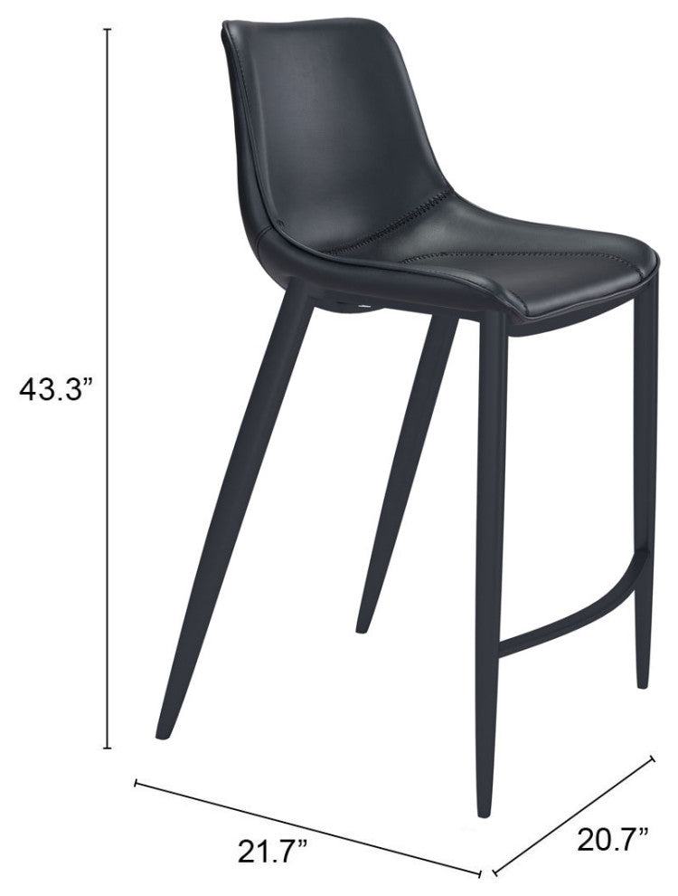 Magnus Bar Chair, Set of 2 Black