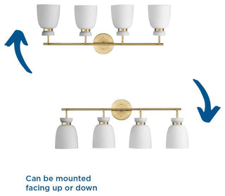 Lexie Collection Contemporary Vanity Light, Brushed Gold