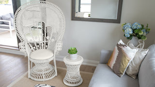 Lady Peacock Rattan Chair, White