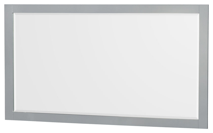 Sheffield 60" Gray Single Vanity, White Quartz Top, Square Sink, 58" Mirror