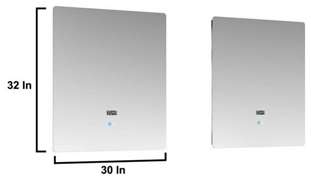 Geneva Transitional Dark Grey 72" Double Vanity with 30" Led Mirror, no Top