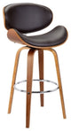 Solvang 26" Mid-Century Swivel Counter Height Barstool in Brown Faux Leather