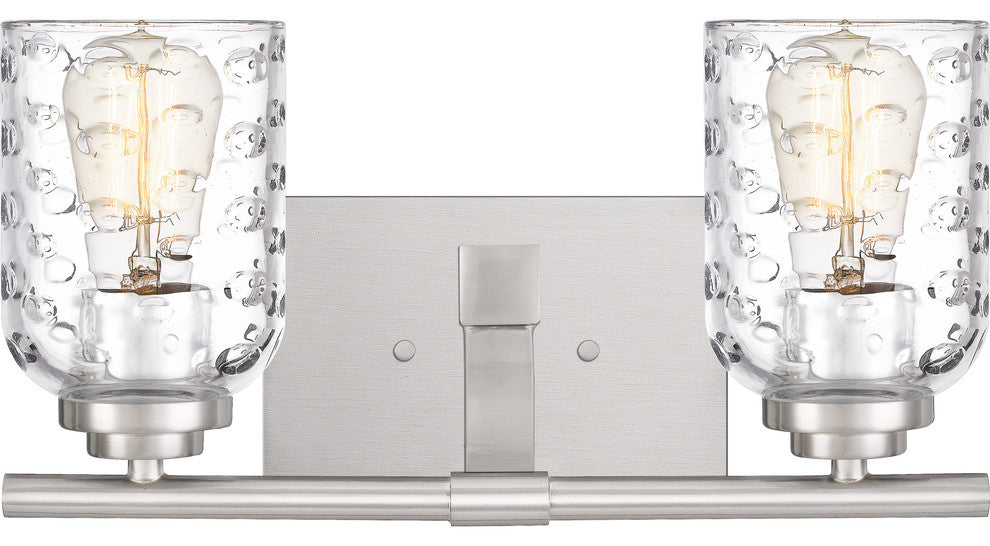 Quoizel CRI8602BN Two Light Bath Fixture, Brushed Nickel Finish