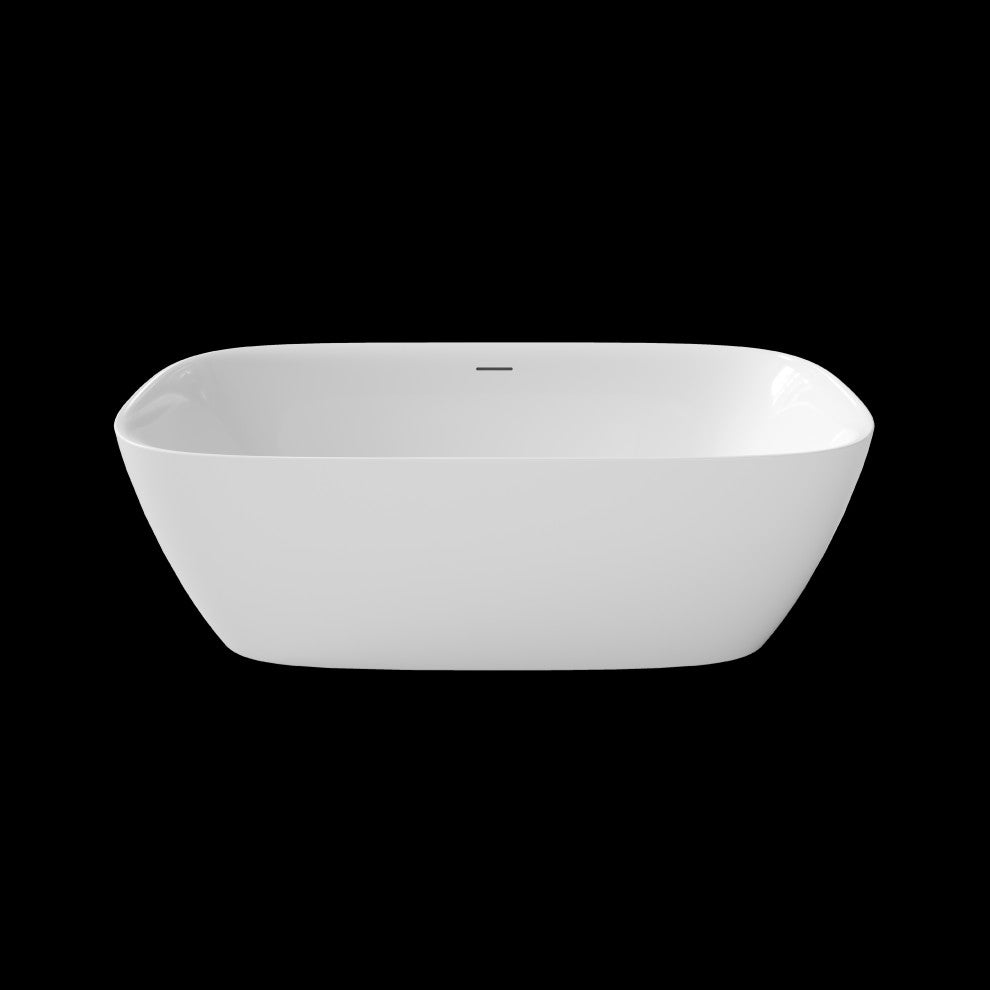 Perlato Catalonia Freestanding Soaking Tub, White, 67"