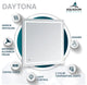 AQUADOM Daytona LED Wall-Mount Mirror Defogger Digital Clock 30"x36"x1"