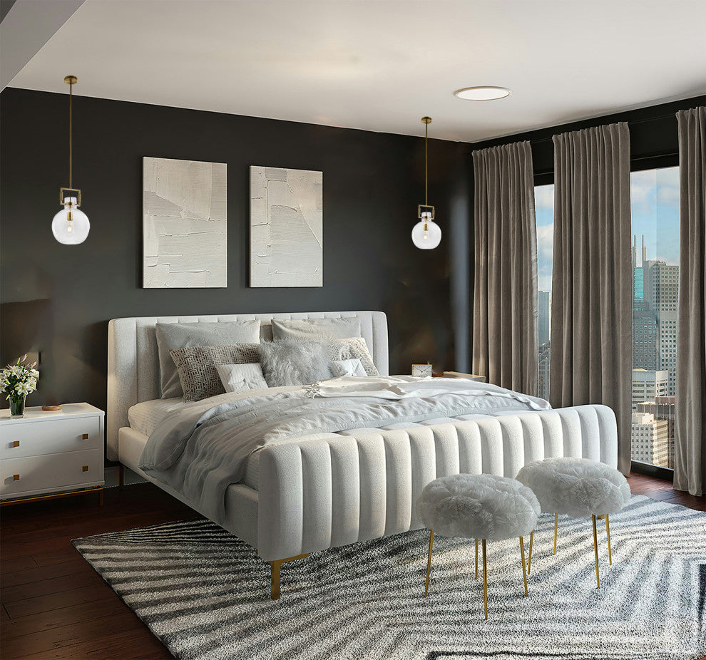 Modern Brass Globe Pendant Light