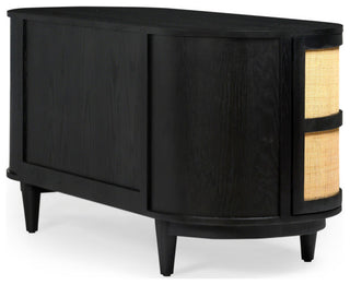 Canggu Cane Solid Wood Desk - Charcoal