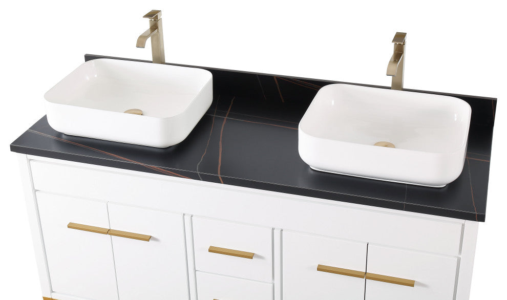 60" Tennant Brand White Beatrice Double Sink Vanity
