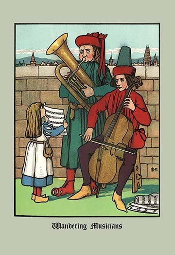 Wandering Musicians - Fine Art Giclee Print 24" x 36"