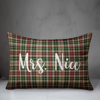 Mrs. Nice, Tartan Plaid 14x20 Lumbar Pillow