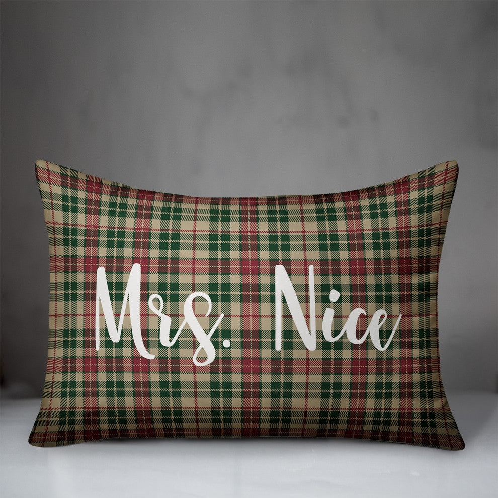 Mrs. Nice, Tartan Plaid 14x20 Lumbar Pillow