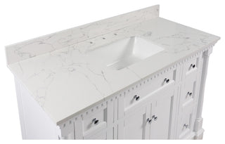 Sydney 48" Bathroom Vanity, White, Engineered Marble