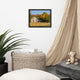 Patriotic Barn in Field Rural Landscape Framed Photo Paper Wall Art Prints, Black, 11" X 14"