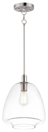 Maxim Lighting Babylon 11.5" 1-Light Pendant, Satin Nickel/Clear, 11116CLSN