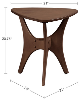 Ink+Ivy Blaze Mid-Century Triangle Wood Side Table End Table, Brown