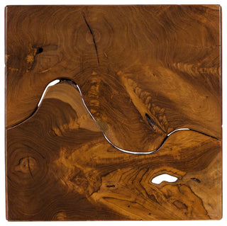 Teak Slice Pedestal, Square, Large