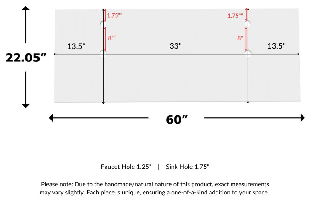 Modern Rectangular Bathroom Countertop Shelf, White Solid Surface, 60"