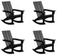 WestinTrends 4PC Modern Adirondack Outdoor Rocking Chair Set, Porch Rockers, Black