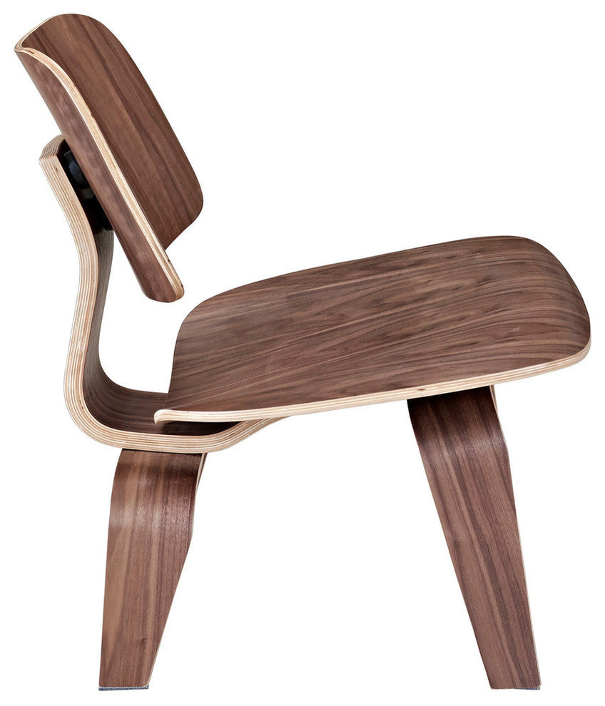 Modern Contemporary Living Room Wood Lounge Chair Walnut