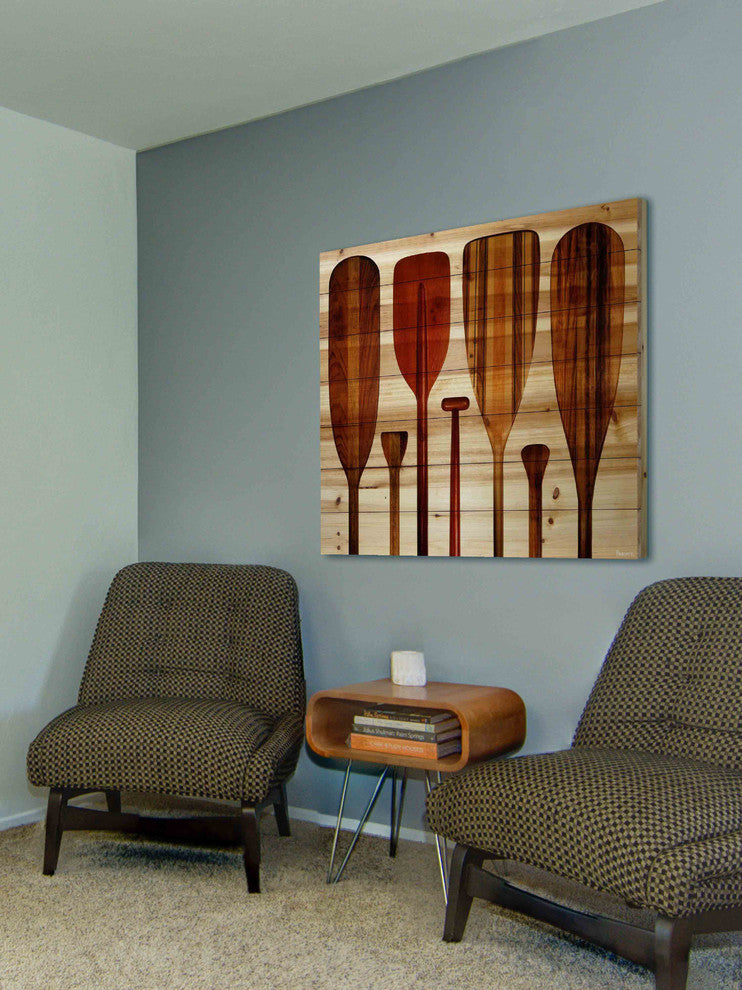 "Paddles" Wall Art on Wood, 24"x24"