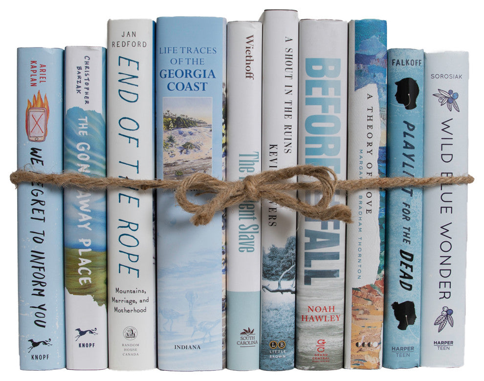Decorative Books - Nautical Dust Jacket Book Bundle - 1 foot of Blue Books