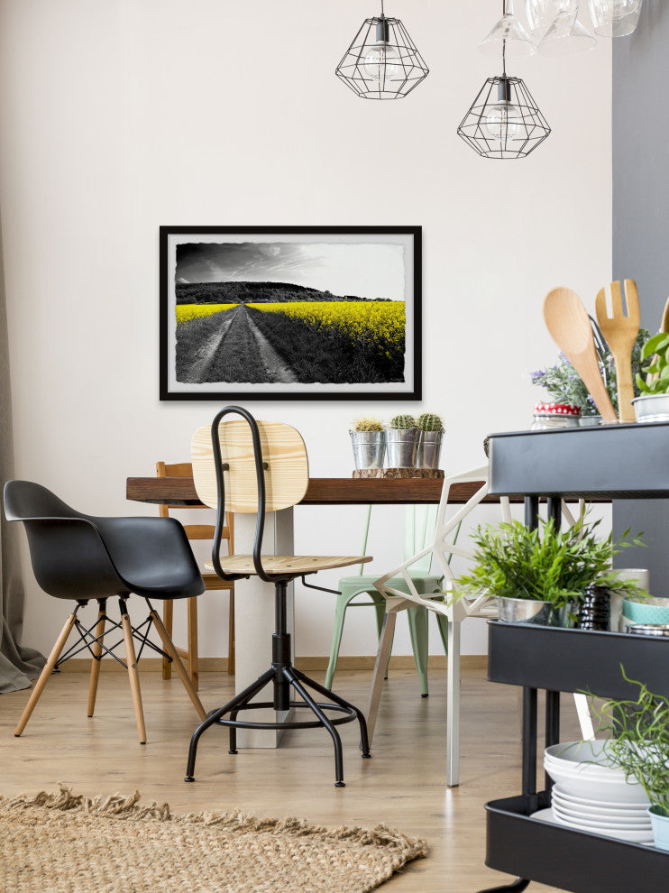 "Wild Yellow Fields" Framed Painting Print, 12x8