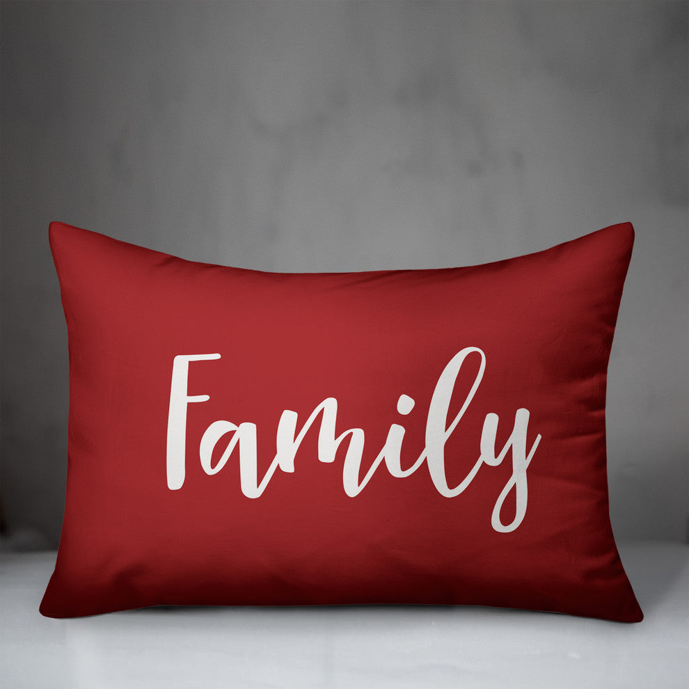 Family, Red 14x20 Lumbar Pillow