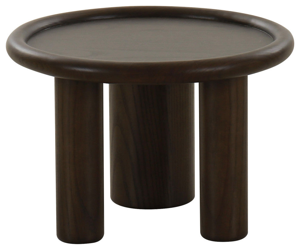 Strauss Contemporary Brown Ash Round End Table