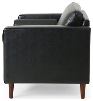 Vernon Contemporary Tufted Club Chair, Midnight + Espresso