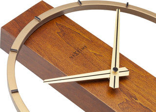 Carl Wooden Table or Wall Clock, 14x10", Brown