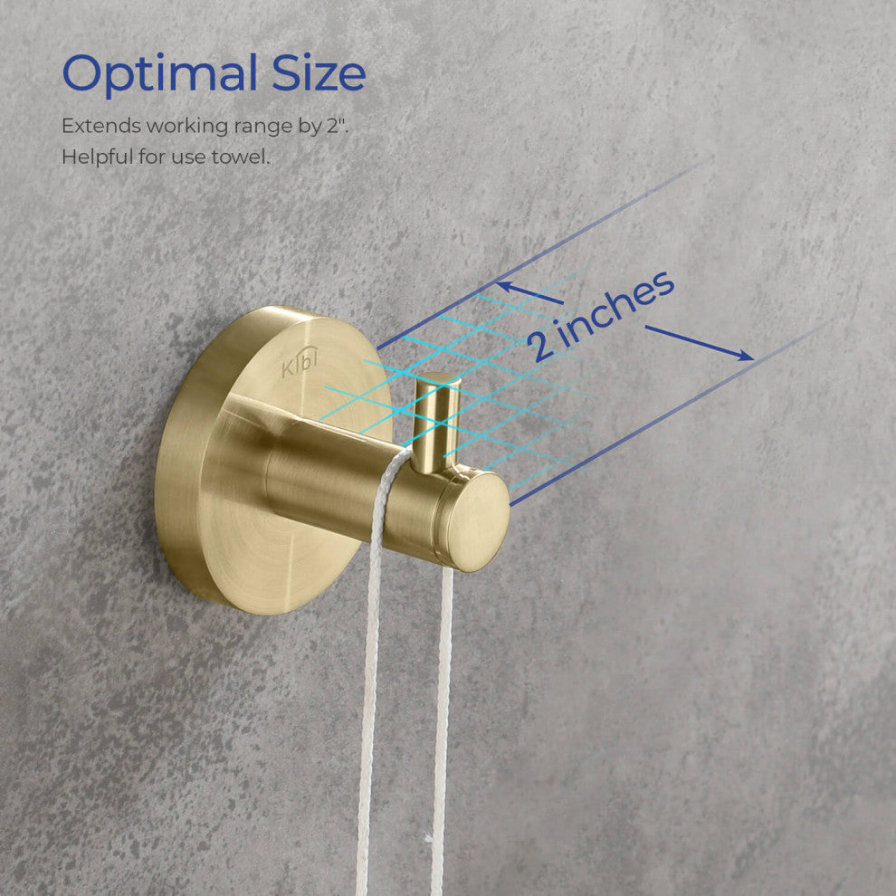 Circular Bathroom Robe Hook KBA1401, Brush Gold