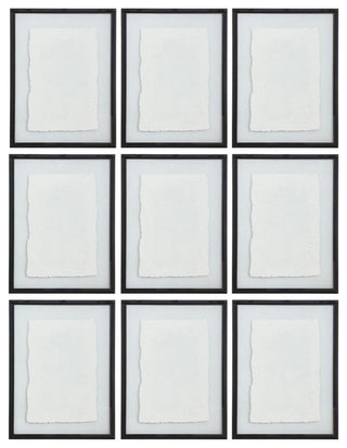 Uttermost Farmhouse Florals Iron Glass Cotton Prints in Black/White (Set of 9)