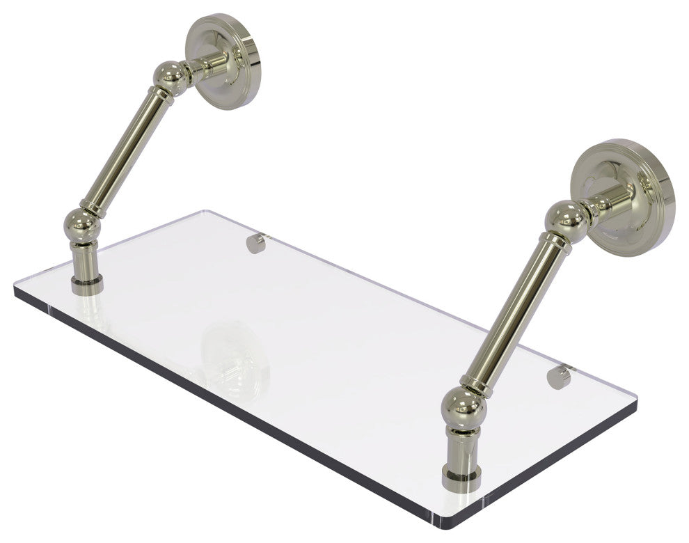Prestige Regal 18" Floating Glass Shelf, Polished Nickel