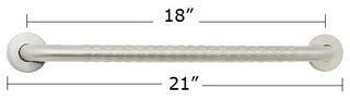 ADA Bathroom Shower Grab Bar With Safety Grip, Satin, 18"