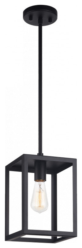 Matteo Lighting C76001BK One Light Pendant, Black Finish