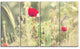 Meadow with Wild Poppy Flowers, Large Flower Canvas Art Print, 48"x28", 4 Panels