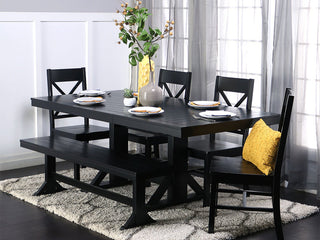 6-Piece Wood Dining Set - Antique Black